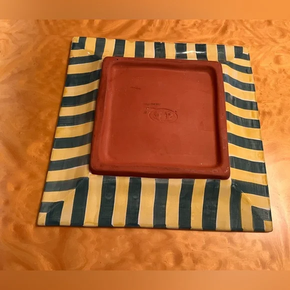 Mackenzie Childs Torquay Frank & Mustard Roses Square Platter - Picture 5 of 13